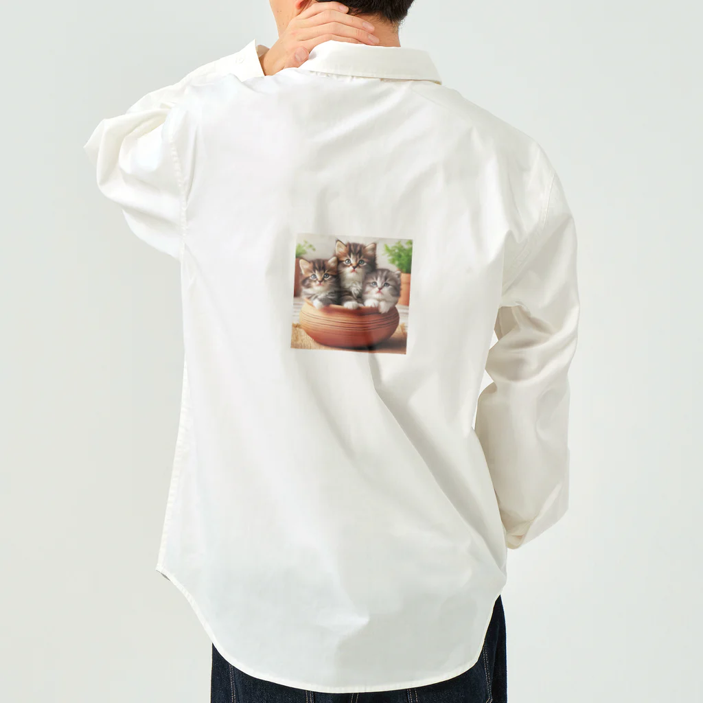 YFCの土鍋に可愛い親子猫が3匹④ Work Shirt