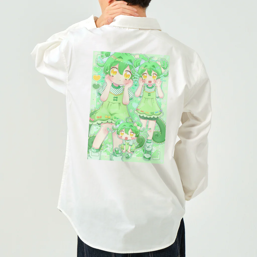 あーとイラスト工房のきょろきょろカメレオンのおんなのこ Work Shirt