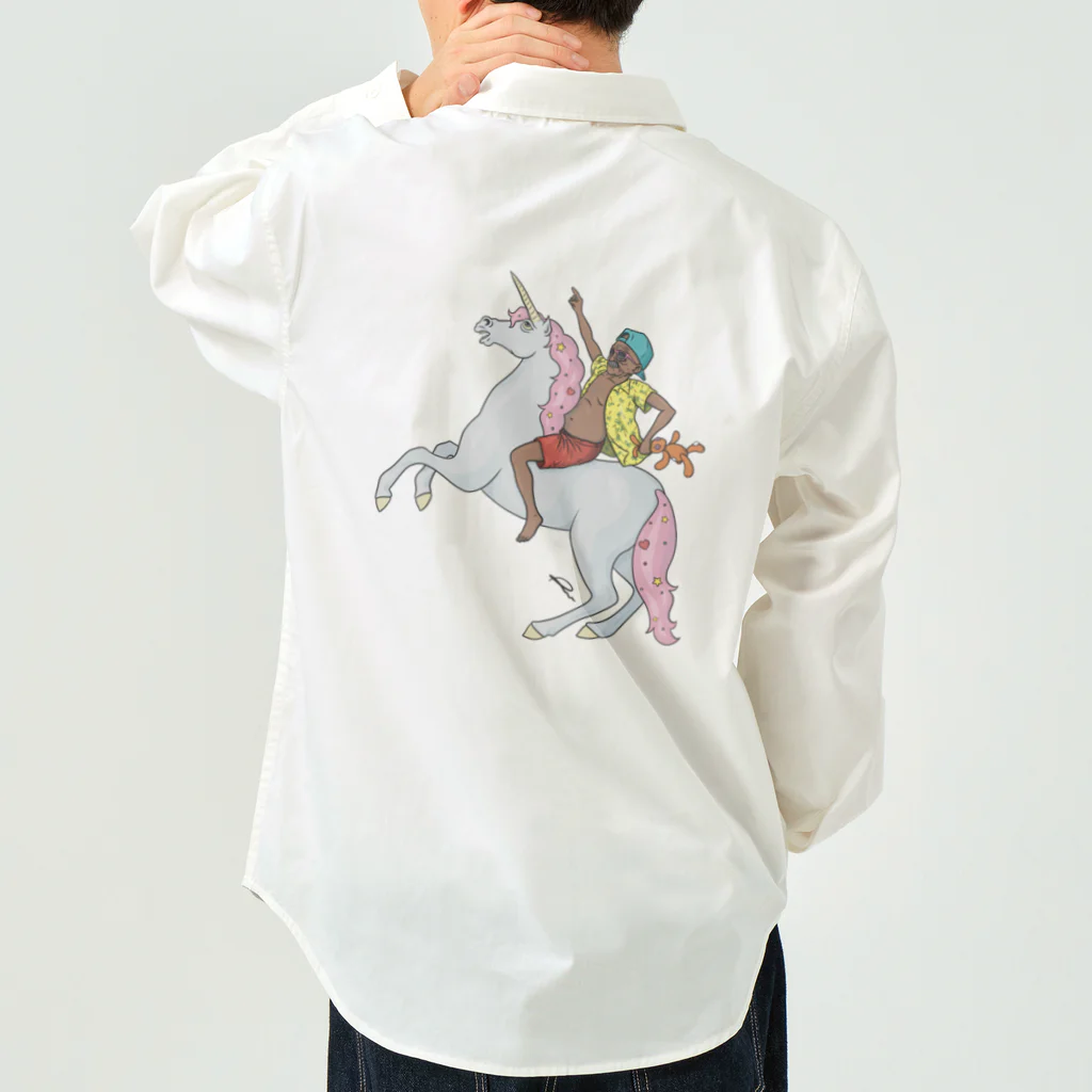 The GrandpaのThe Grandpa on a unicorn Work Shirt