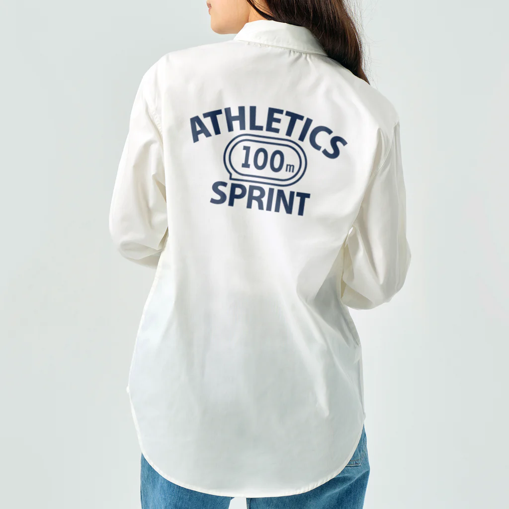 sports_tower スポーツタワーの100メートル競走・短距離走・陸上競技・トラック種目・デザイン・Tシャツ・陸上部・男子・女子・ジュニア・入賞・有力・確実・候補・有望・応援・精神力・集中力・日本人・陸上魂・100m走 ワークシャツ