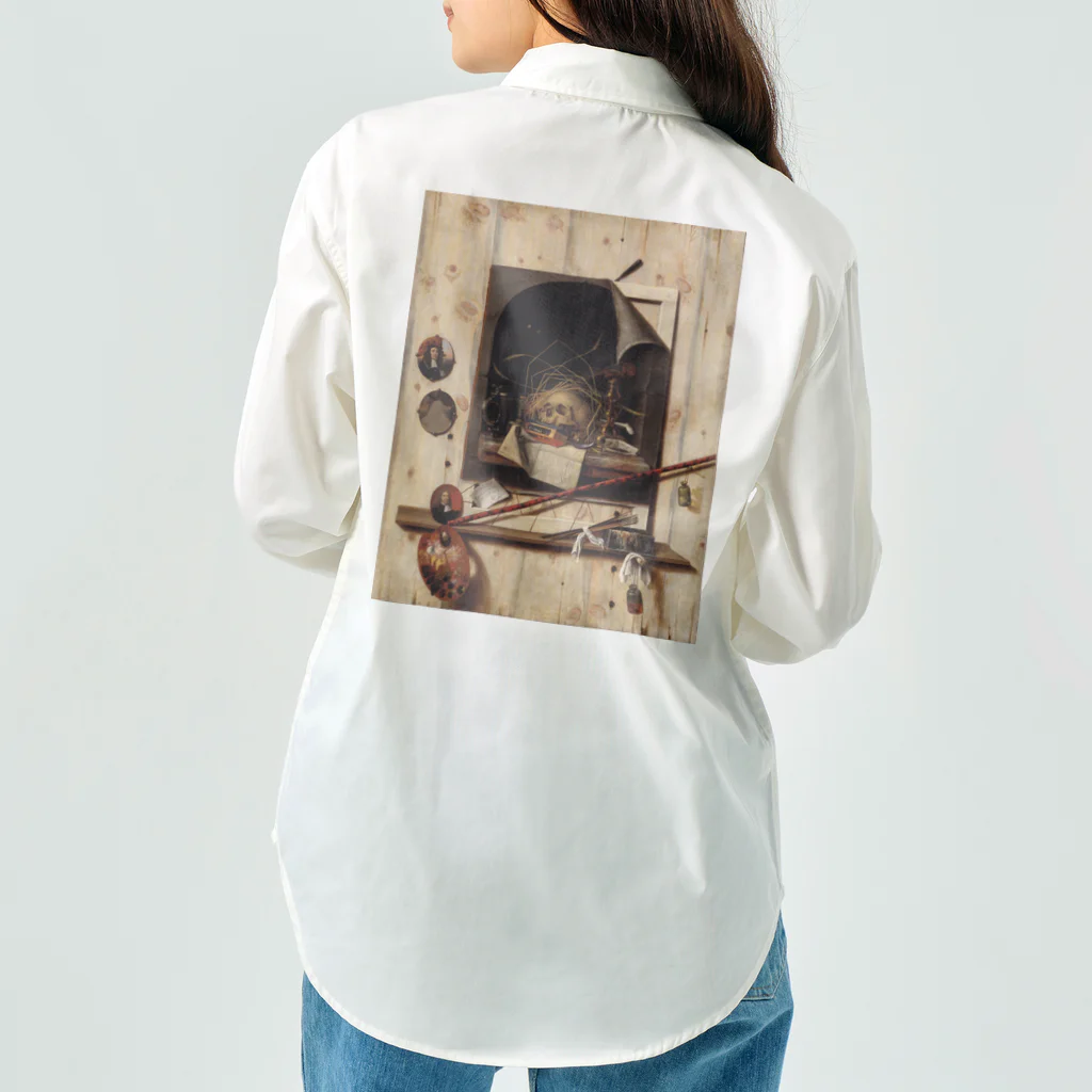 世界美術商店のヴァニタス画のあるアトリエの壁 / Trompe l'oeil with Studio Wall and Vanitas Still Life Work Shirt