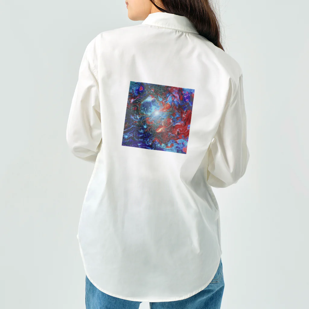【抽象画】melty moon【フルイドアート】の層馬灯 ワークシャツ