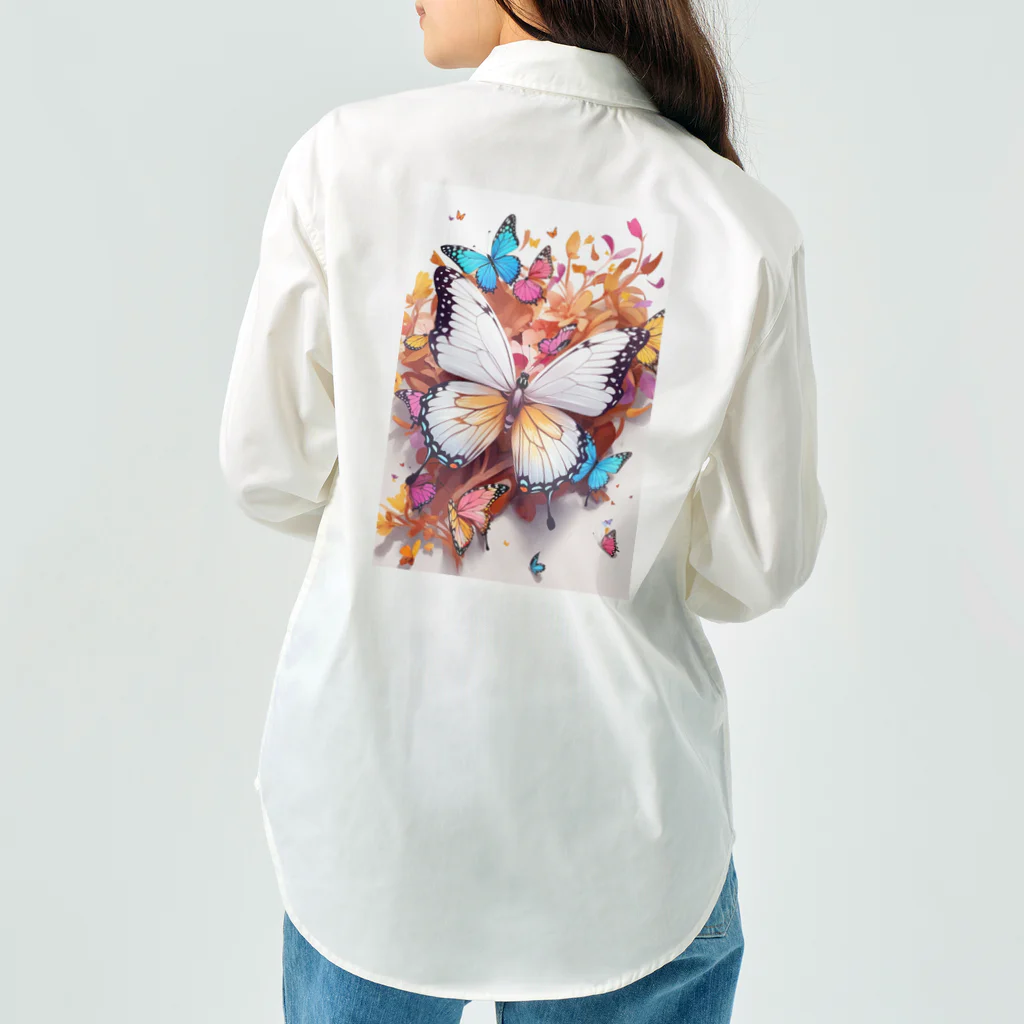 ちょもらんまのColorful butterflies Work Shirt