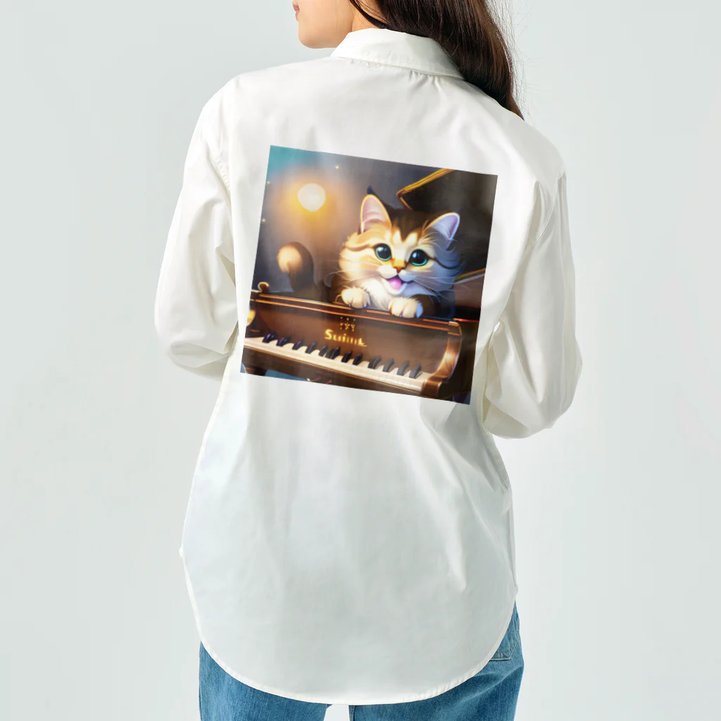 kitten pianistの子猫ピアニスト-1 ワークシャツ