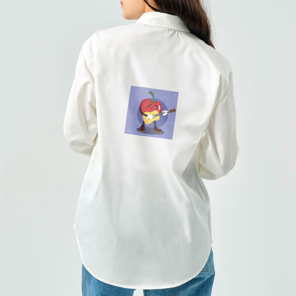 satomatoのイラストのギターを弾くトマトくん Work Shirt