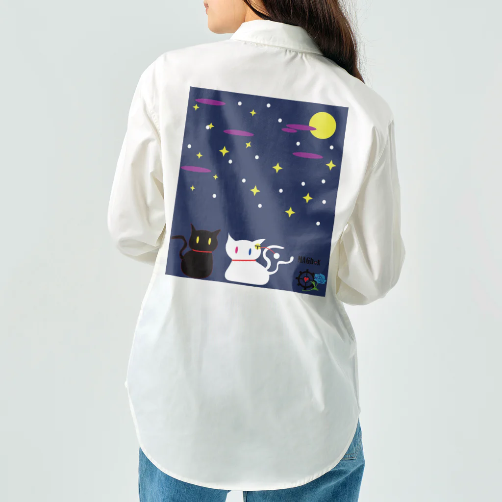 Amasyuiroのmagboxシリーズ　猫月夜 Work Shirt