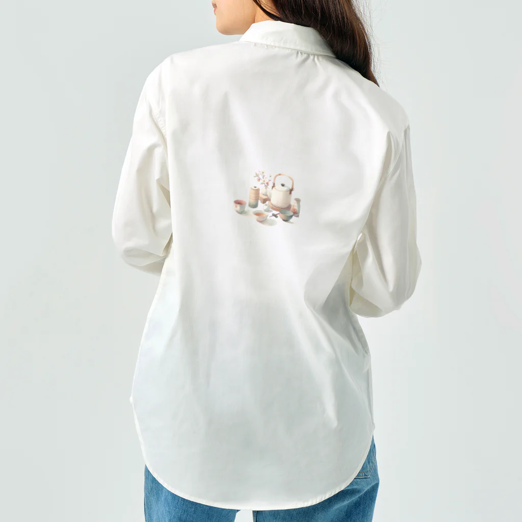 tsuncoの和風な茶器のミニマルデザイン Work Shirt