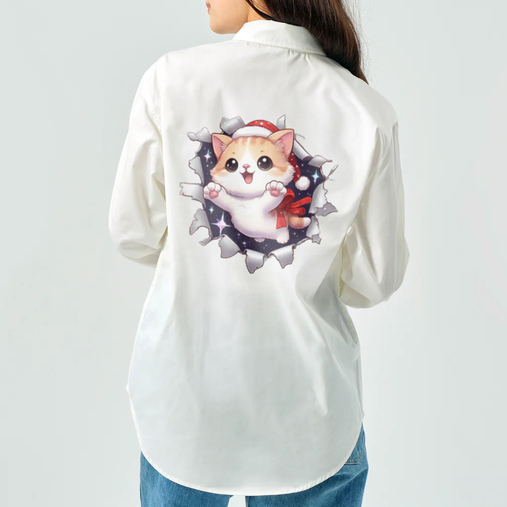 飛び出す！アニマルショップの飛び出す猫クリスマスver Work Shirt