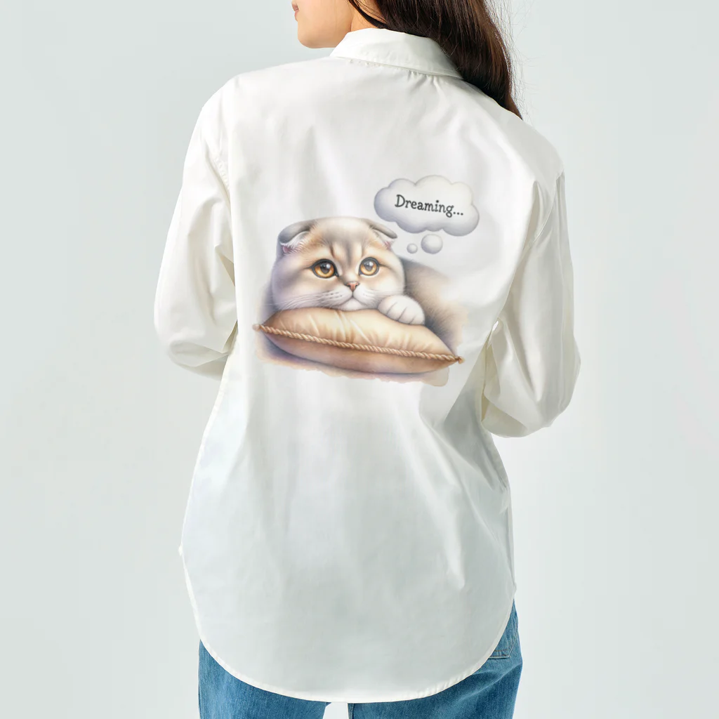 amakanaのまる耳ねこのほっこり時間 Work Shirt