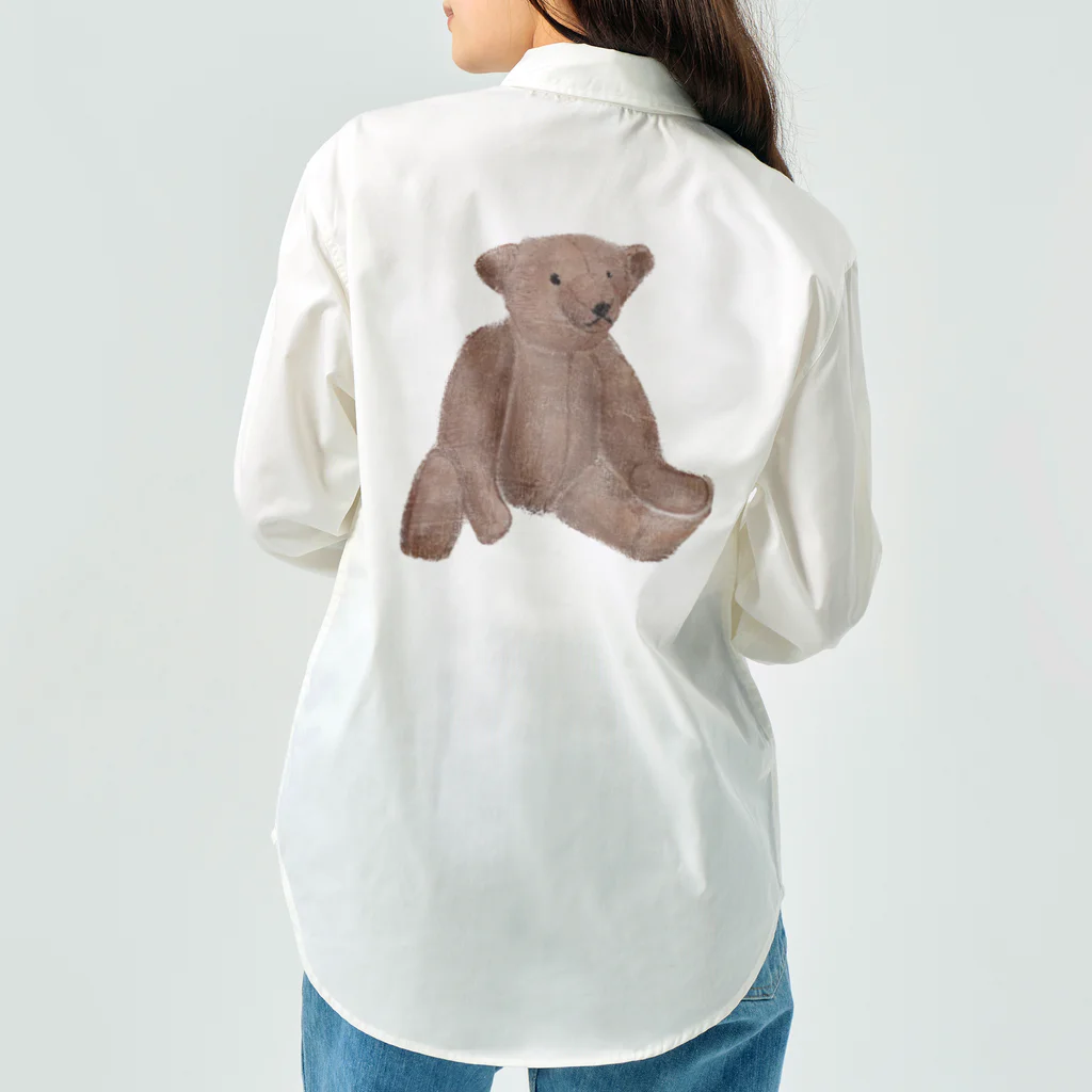 みにゆん　ねこのLovely bear。brown bear ワークシャツ