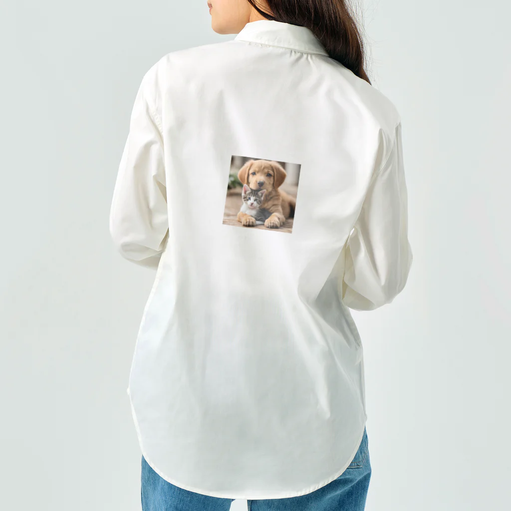 KONMORI_Chanのかわいい子猫と子犬 Work Shirt