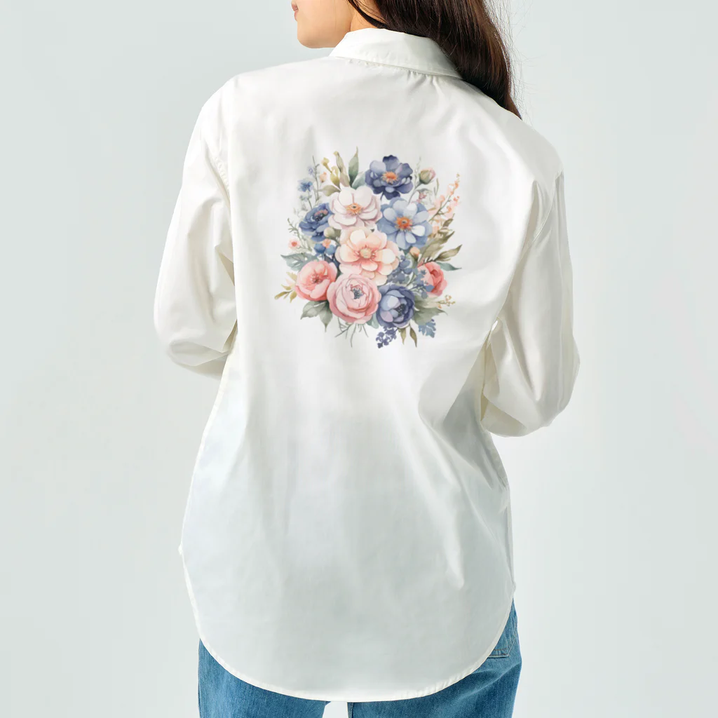 ファンシーTシャツ屋のパステルカラーの花束 ワークシャツ