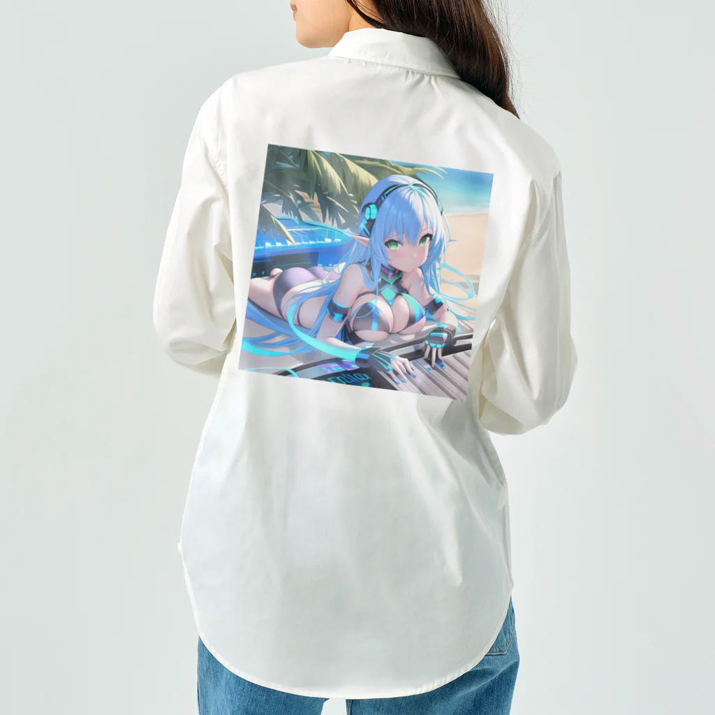 シロクマペンギンのエルフのサイバーピアニストの夏休み Work Shirt