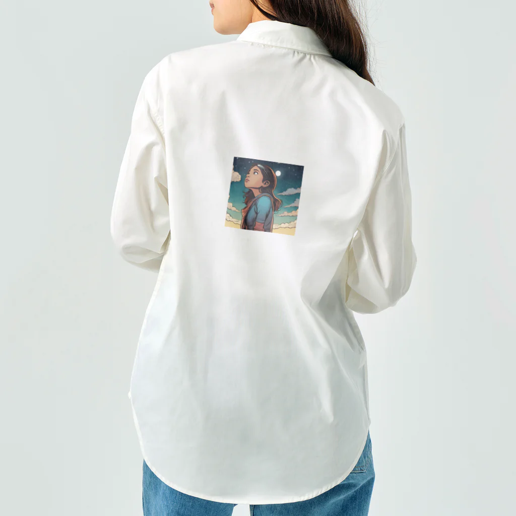 PanHanaChanのThe girl who looks at the sky Work Shirt