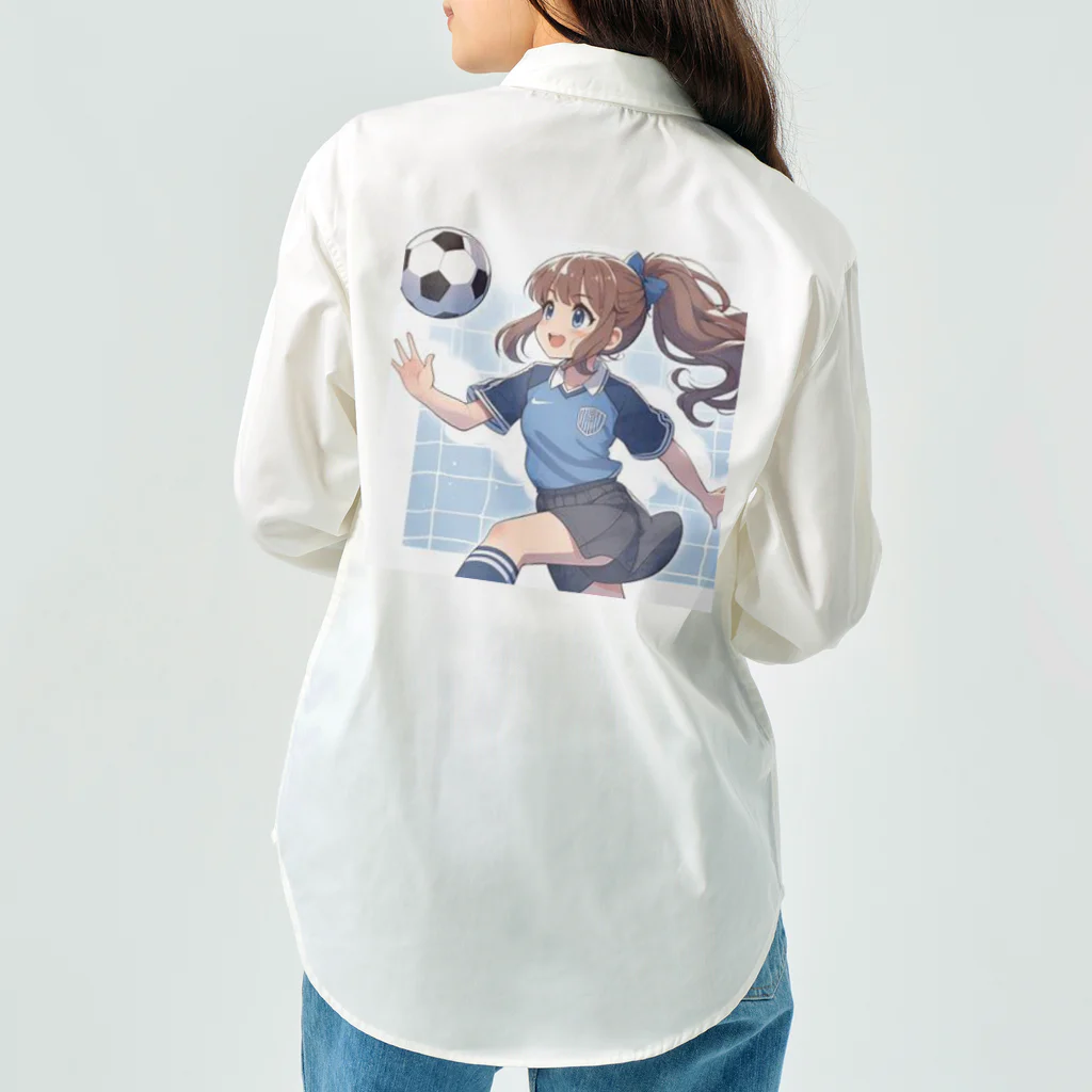 RYO14silviaの楽しくフットサルしているポニーテールの女の子 ワークシャツ