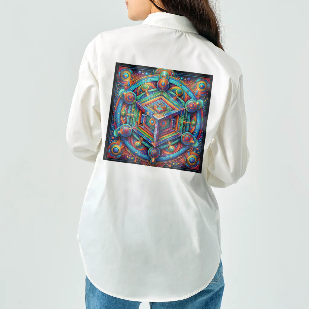 トトベス(T∴B∴M∴)🕊️のフラクタル超次元立方体〈神の家〉🏠サイケデリックタリスマン ワークシャツ
