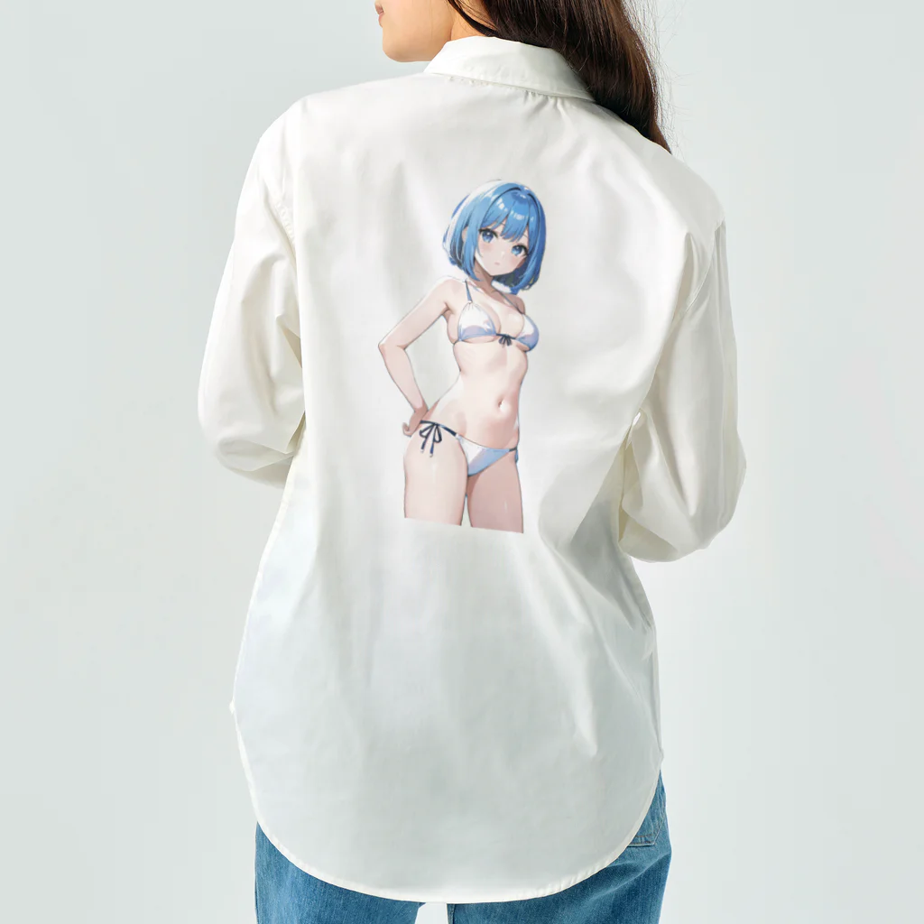 honoka_tの白いビキニの美少女 ワークシャツ