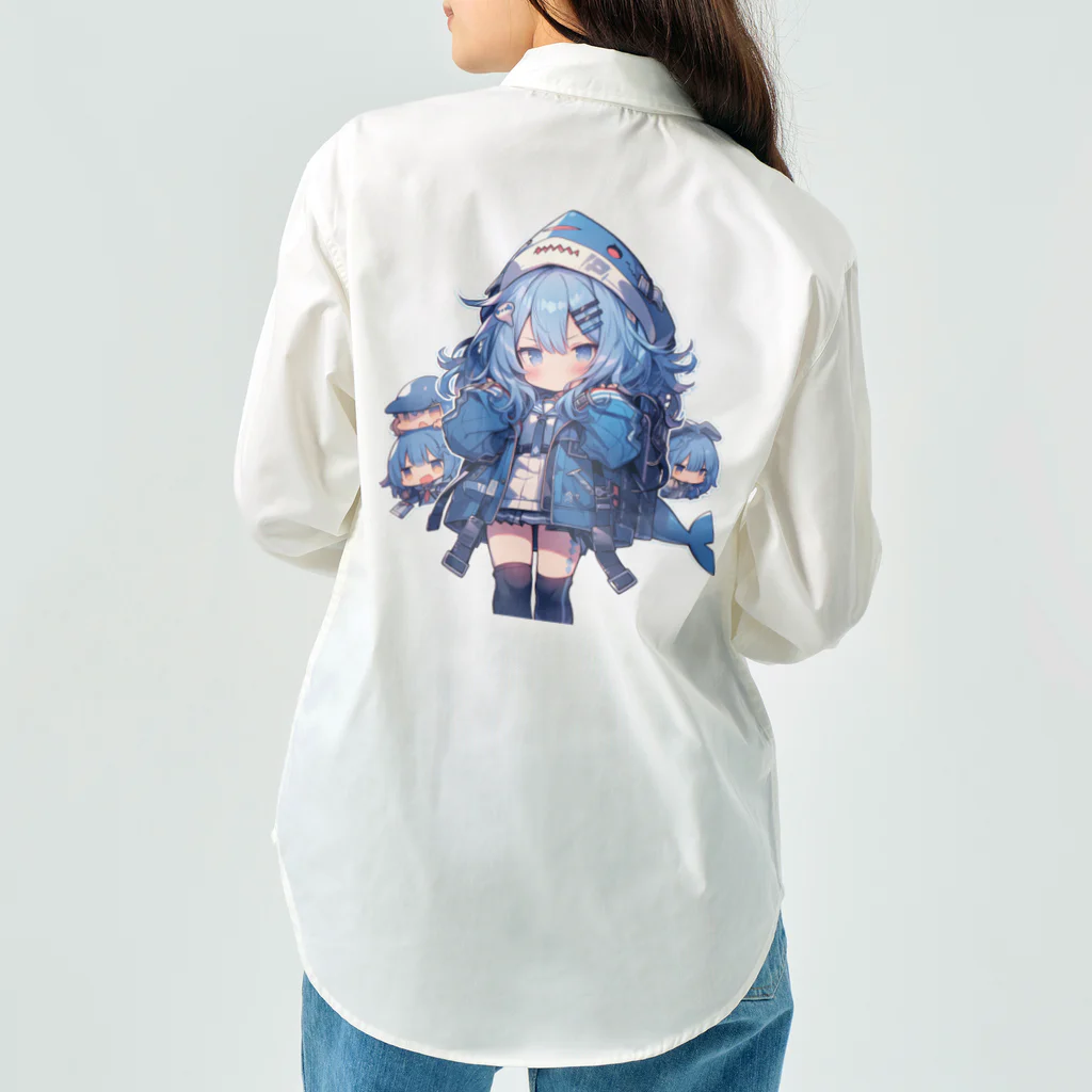honoka_tのサメフードの美少女 ワークシャツ