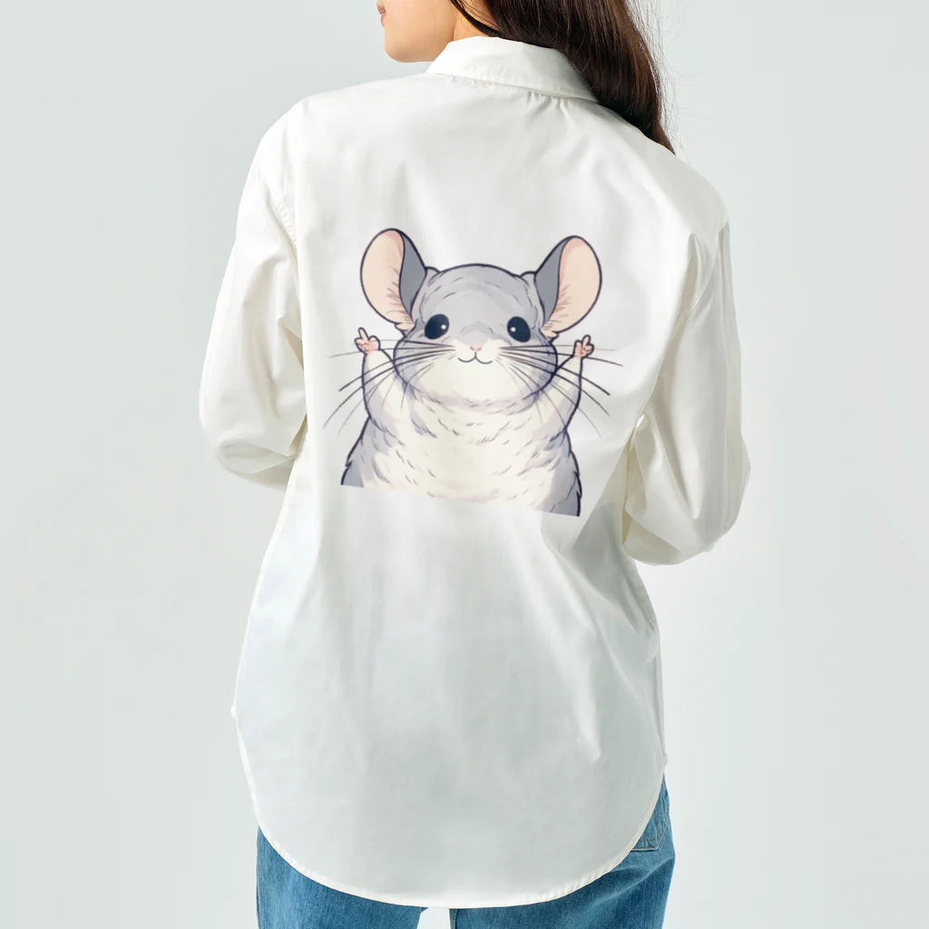 もふっとチンチラ🐭のばんざいチンチラ Work Shirt