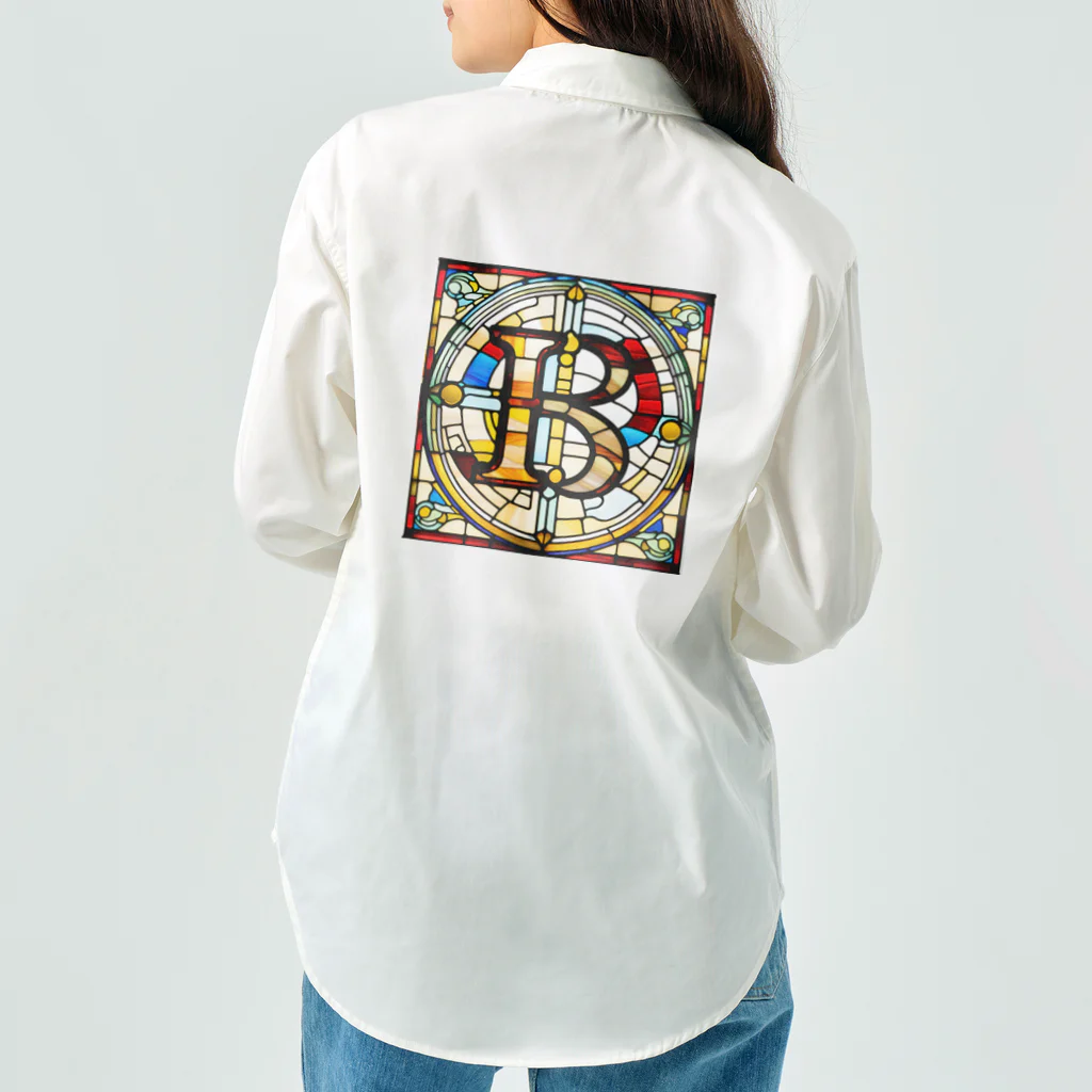 alphabet stained glassのstained glass B ワークシャツ