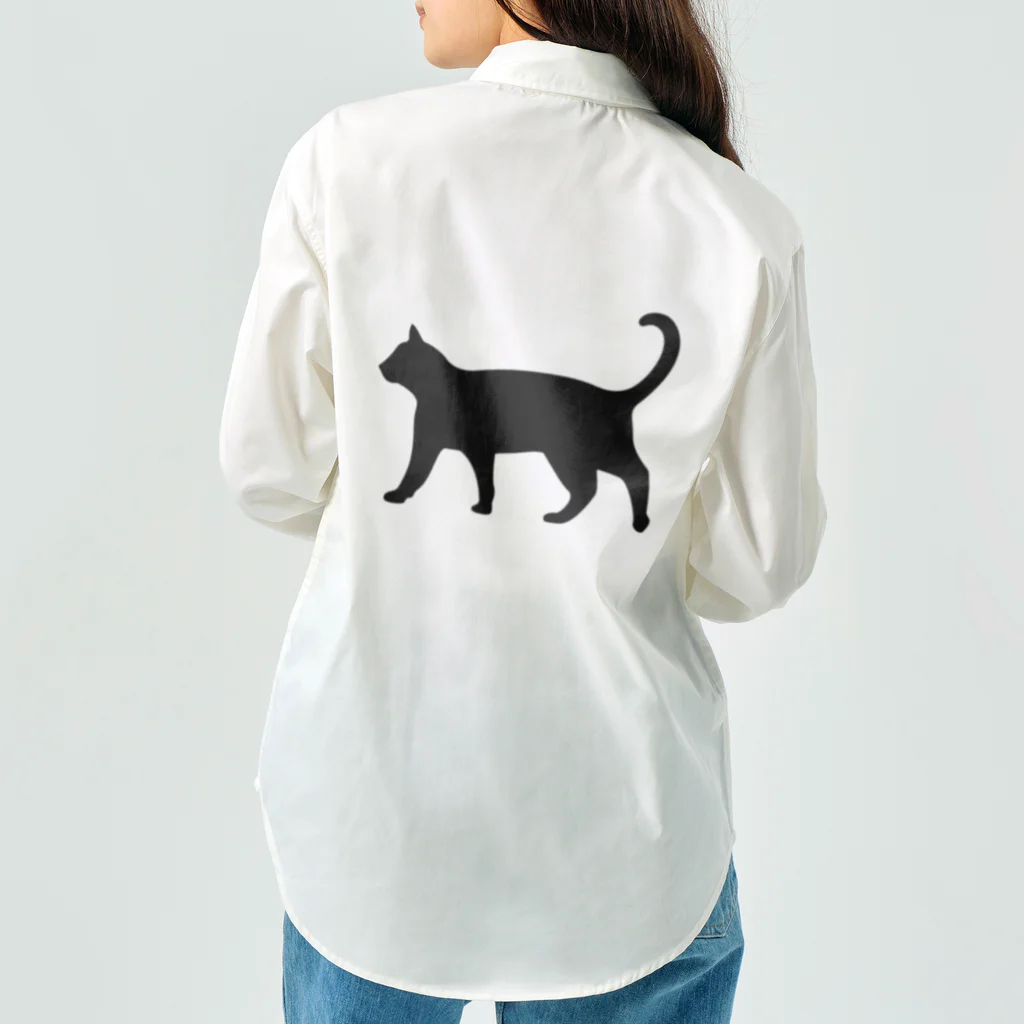 Teatime ティータイムの黒猫は見ていた　ねこ Work Shirt