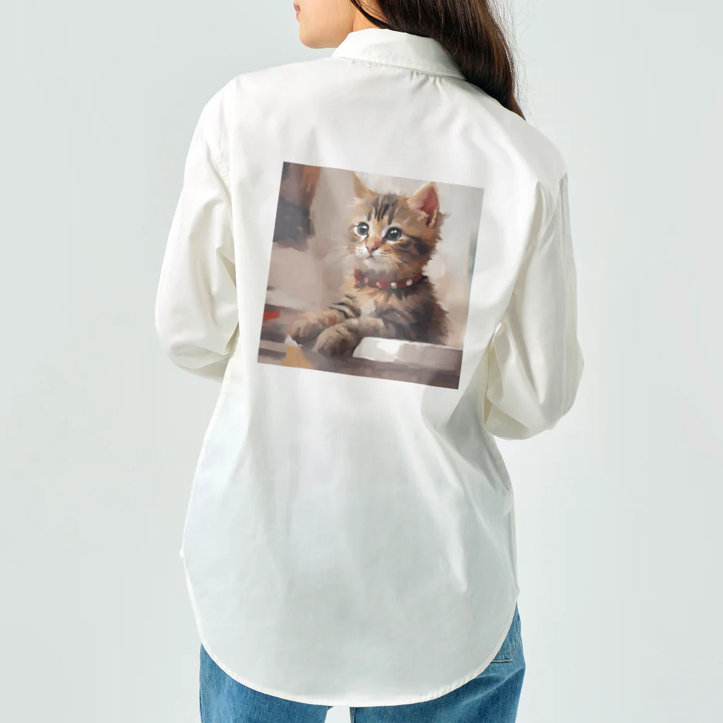 chonenの猫の絵画風イラストグッズ Work Shirt