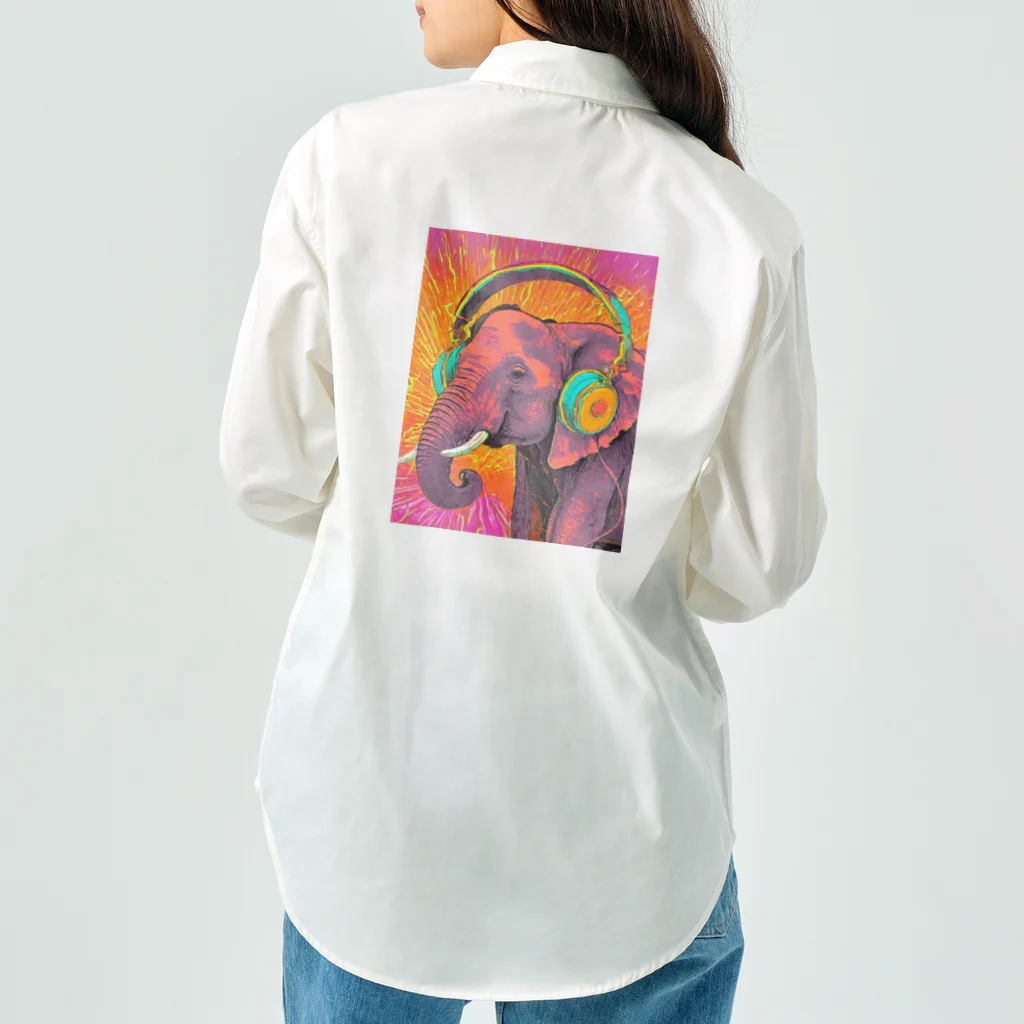 sawaグッズのMusic Lover Elephant ワークシャツ