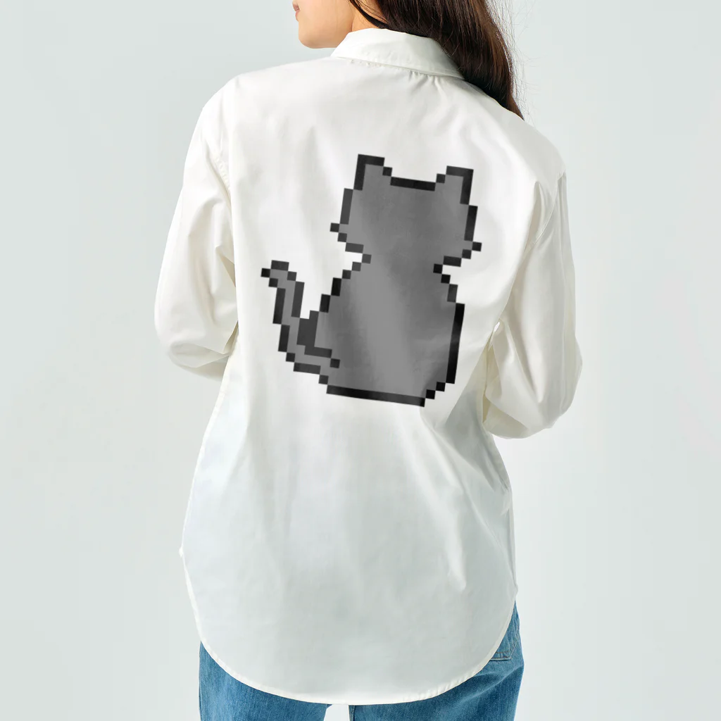 モチクマのハチワレ猫のドット絵 ワークシャツ