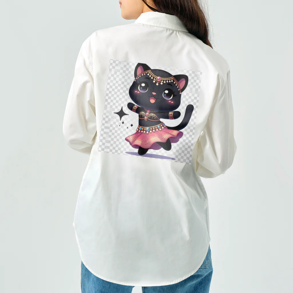 ベリーBellyの黒猫ベリーダンス Work Shirt