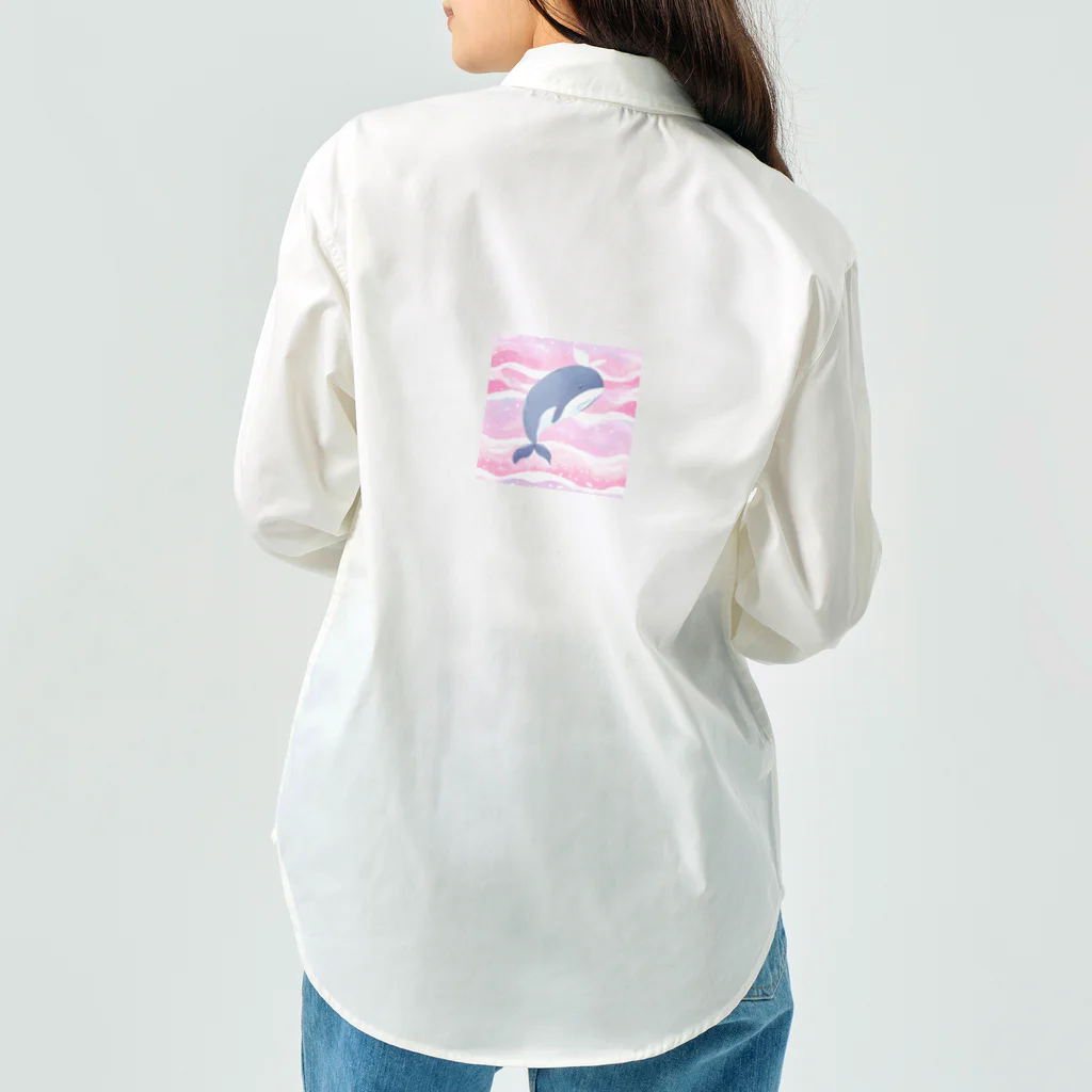 h-maedaのキュートなクジラのイラスト ワークシャツ