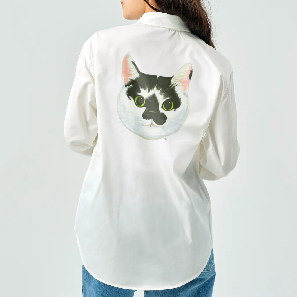 segasworksのねこさんのお顔（白黒ねこ） Work Shirt