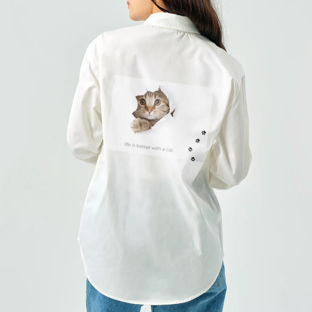 CaTsのふんわりネコ Work Shirt