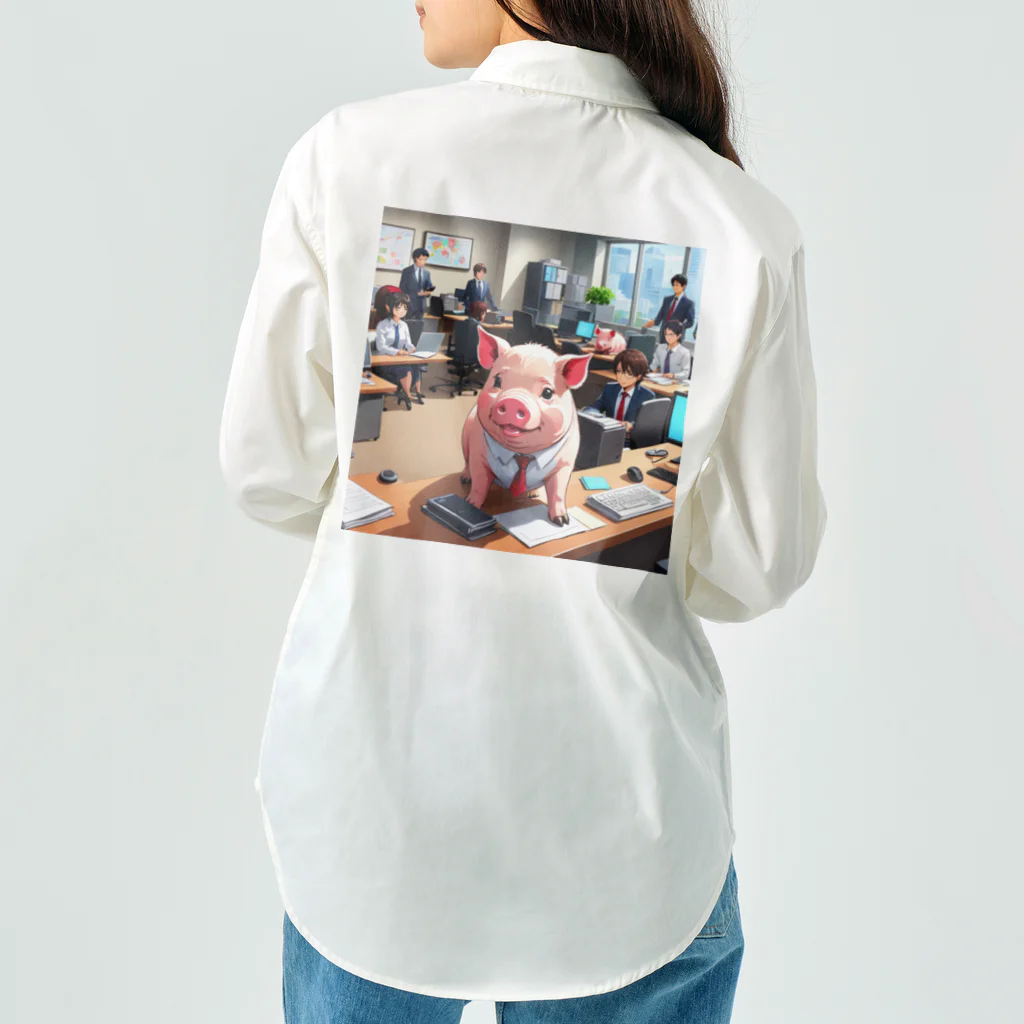 MTHの会社の組織改革を行うミニブタ ワークシャツ