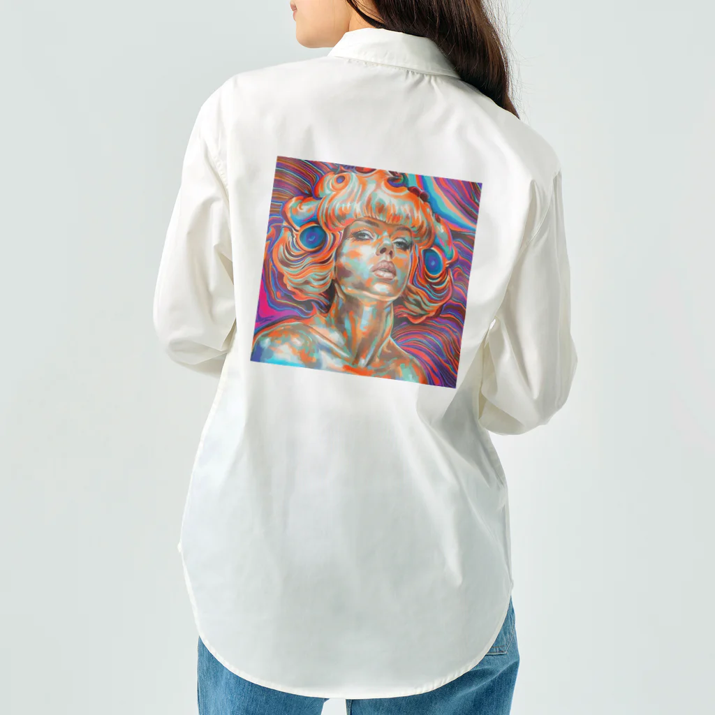 ヲシラリカの現代アート　女性　油絵　カラフル Work Shirt