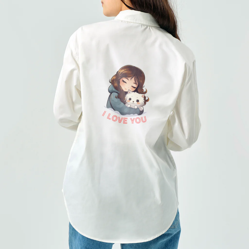 AwagoModeのI LOVE YOU(Cat&Girl) (35) Work Shirt