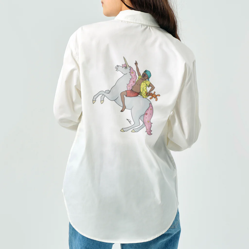 The GrandpaのThe Grandpa on a unicorn Work Shirt