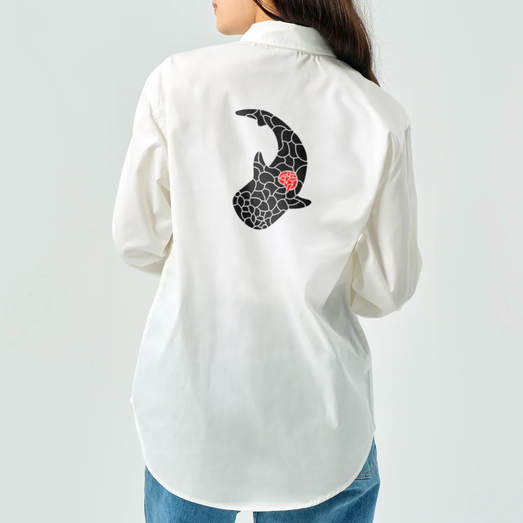 生物＝ケモノのヲ店の『tiles』Whale shark ワークシャツ