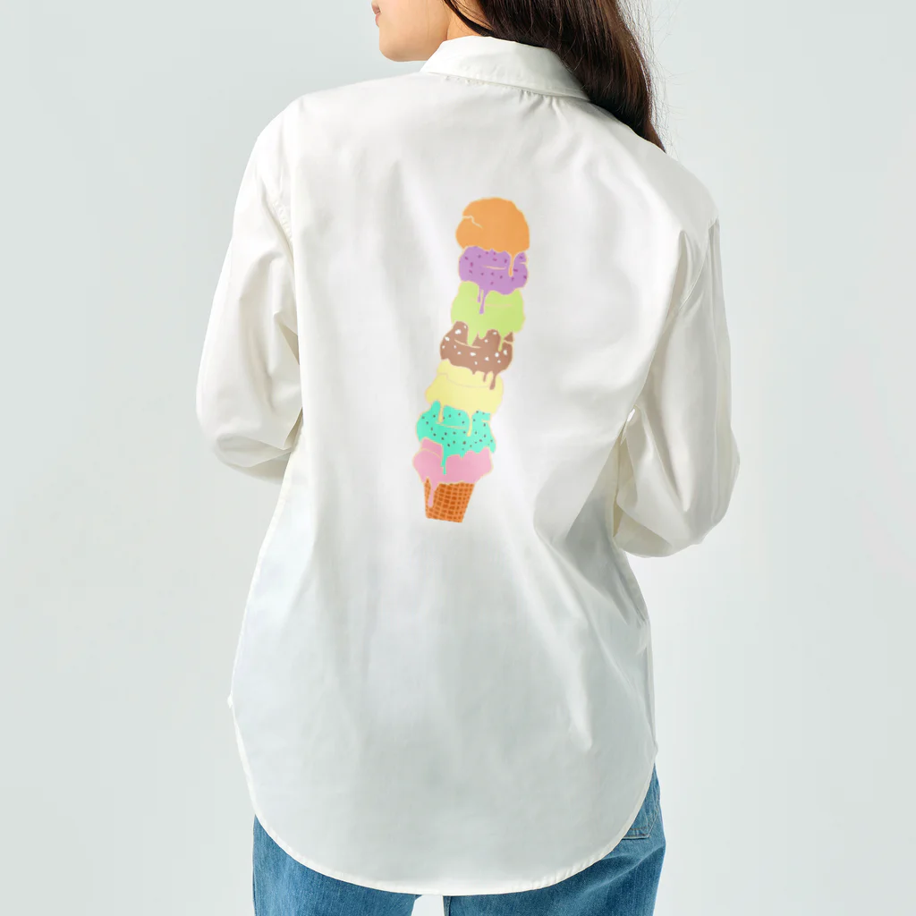 ホームタウンスター　Hometown Star の7スクープ アイスクリームコーン　7-scooped Ice Cream Cone Work Shirt