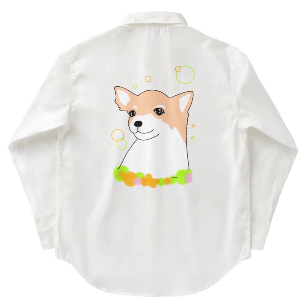 greetenのチワワ癒し犬 Work Shirt