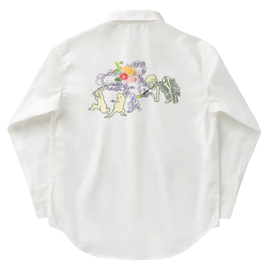 GOODS SHOP【そぞろな小窓】 SUZURI店の[バックプリント]【ソイヤッ‼】 Work Shirt