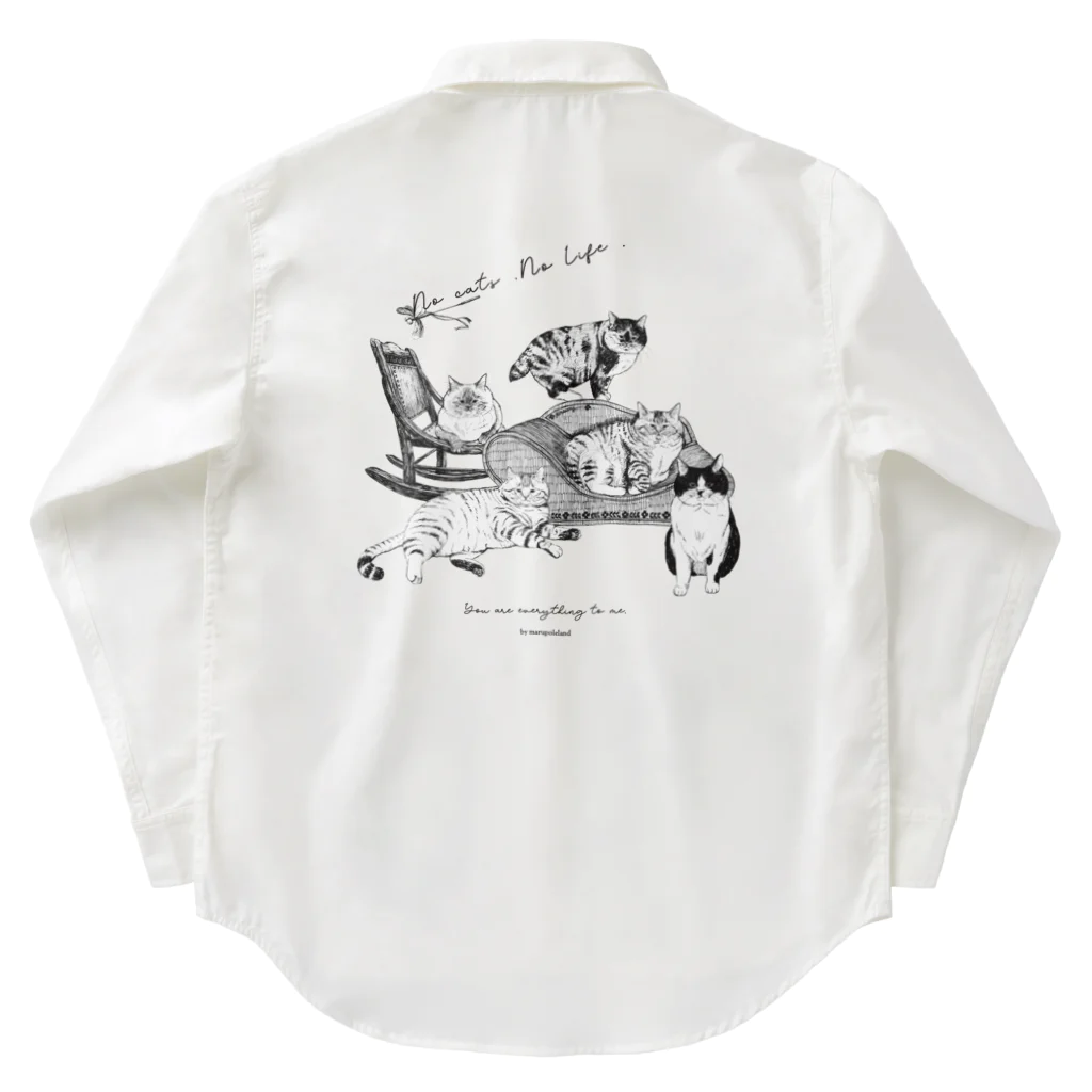 マルポレランドのNo cats No Life Work Shirt