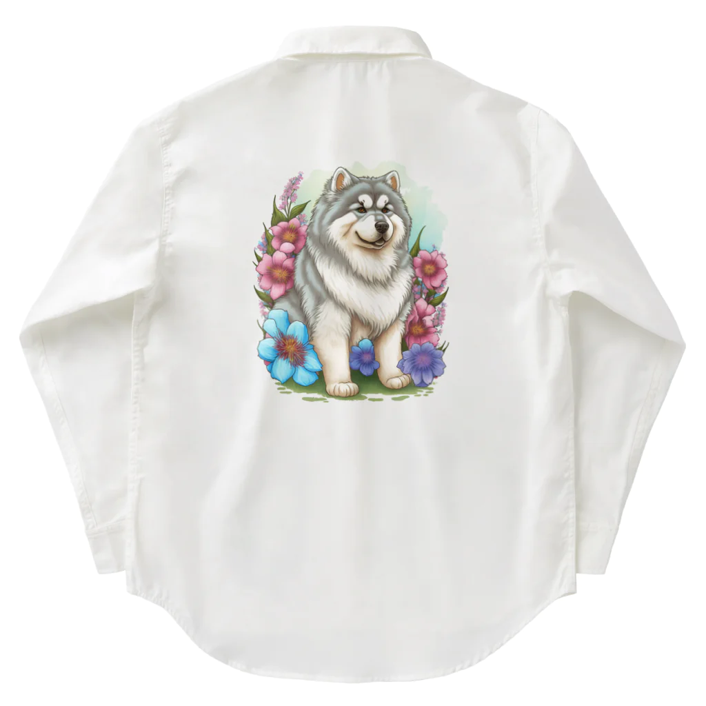 znbmsrrの花アラスカの子犬。 愛犬家のためのキュートなデザイン。 Work Shirt