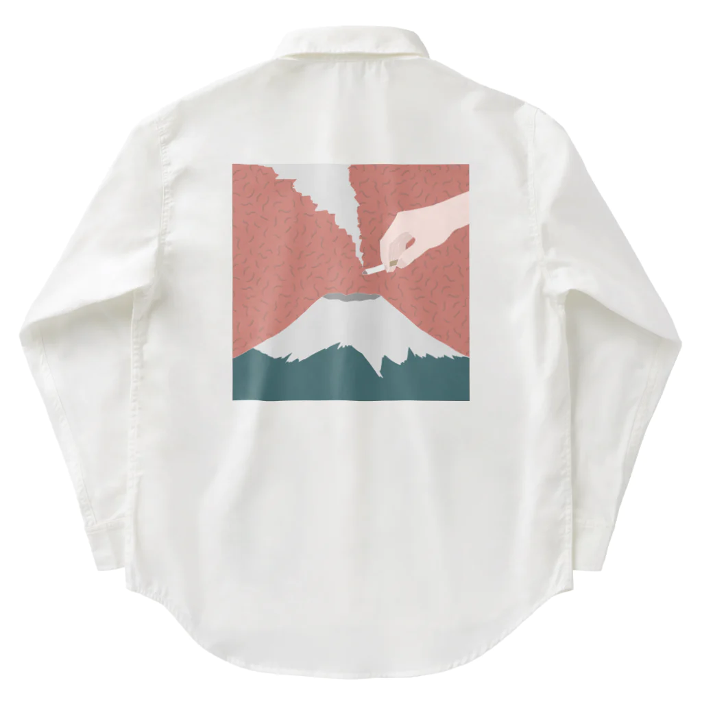 もちもちのもちのSmoking On Mt.Fuji Work Shirt