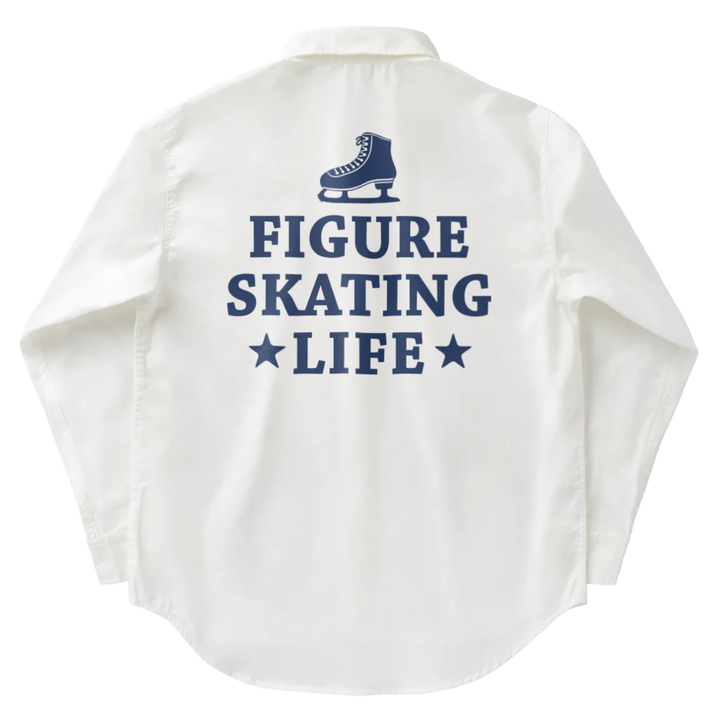 sports_tower スポーツタワーのフィギュアスケート・figure skating・グッズ・デザイン・フィギアスケート・#Tシャツ・ステップ・スピン・ジャンプ・スケート靴イラスト・技・男子・女子・かっこいい・かわいい・アイスダンス Work Shirt