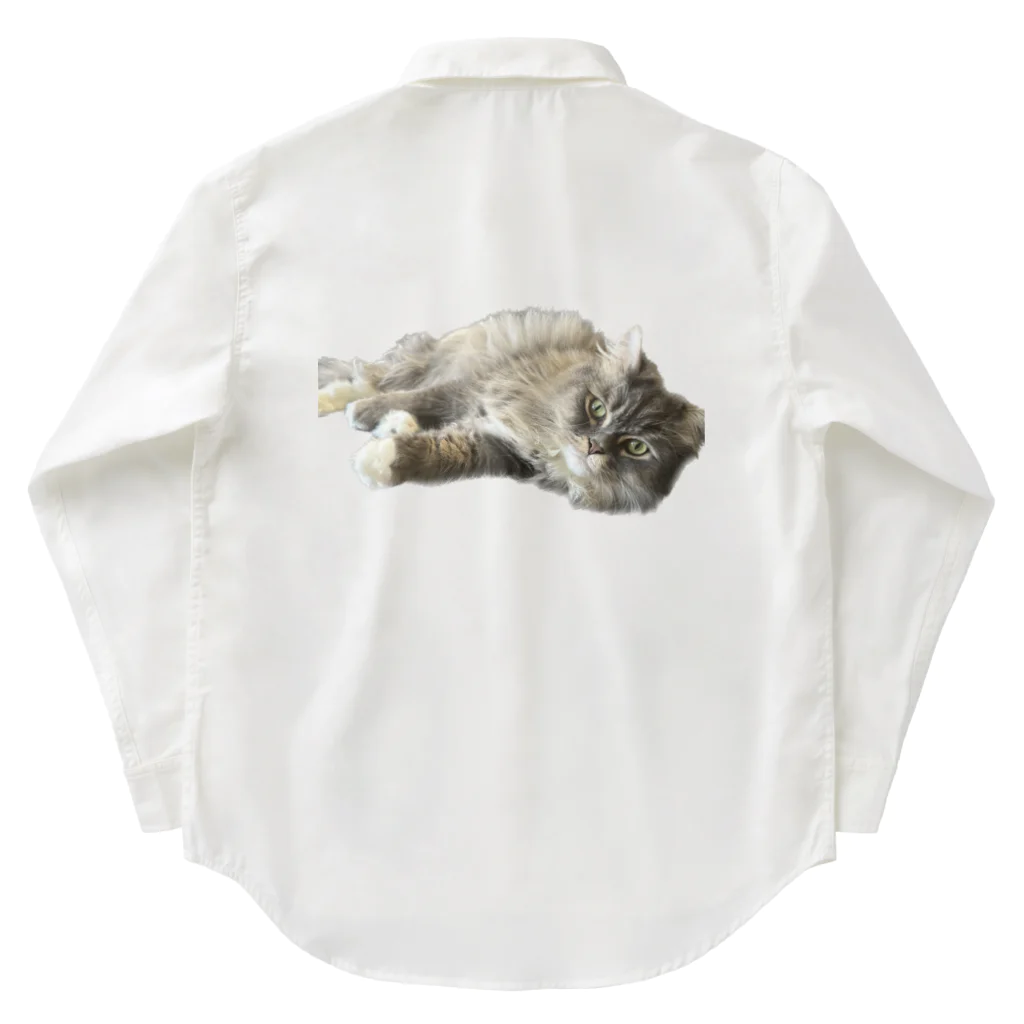 Ku’s family catのMUGI LOOKING ワークシャツ