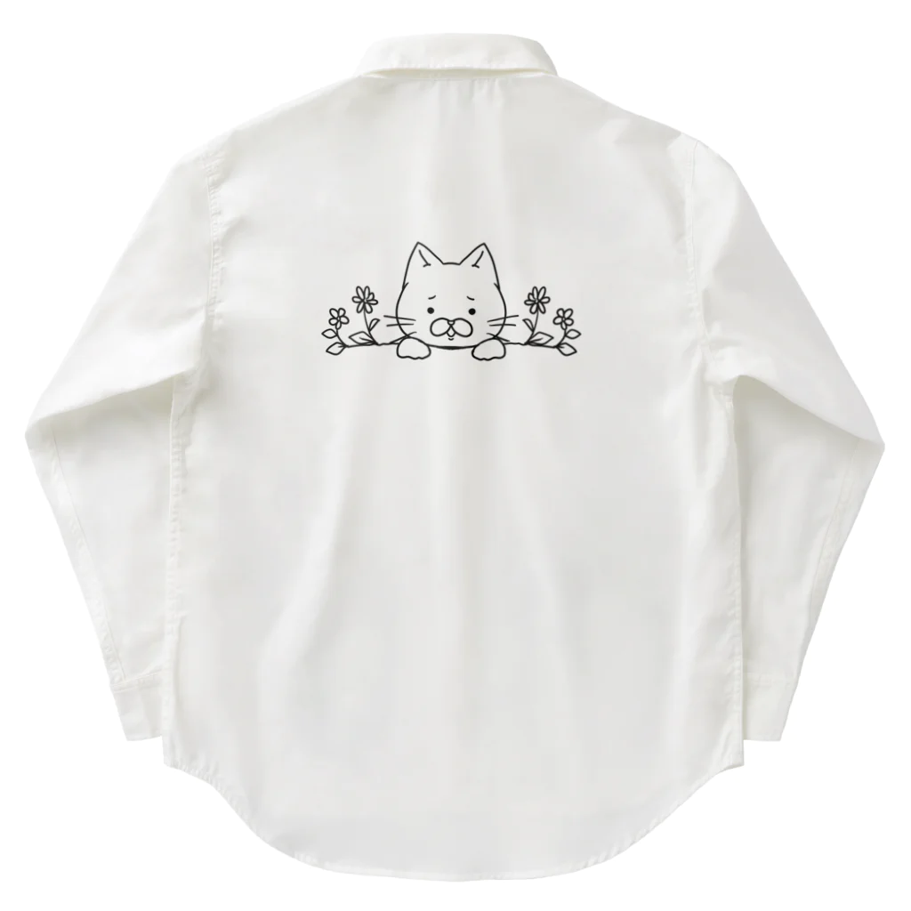 kuronecoの困り猫ちゃん黒 Work Shirt