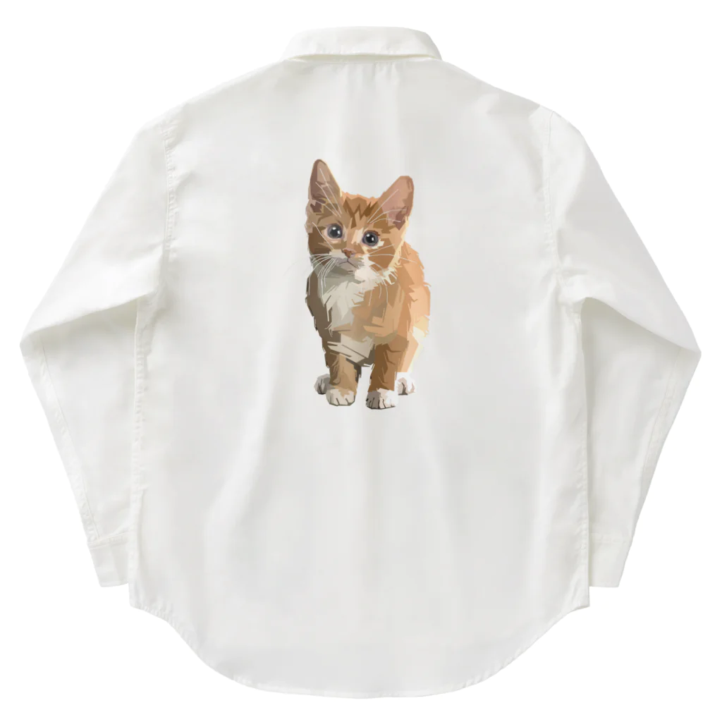 Zonelandの面白い猫、ケティ、猫の家 Work Shirt