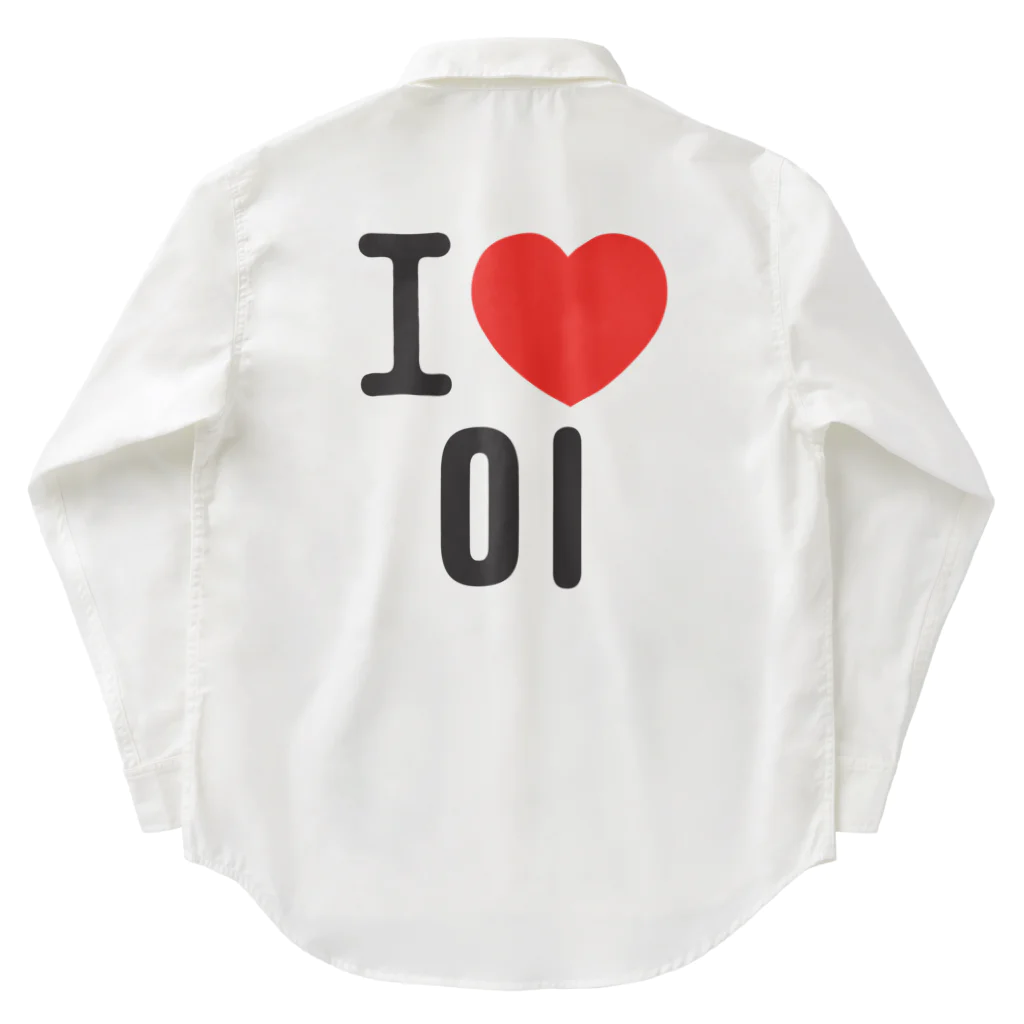 한글팝-ハングルポップ-HANGEUL POP-のI LOVE 이-I LOVE 李・イ- ロゴ Work Shirt