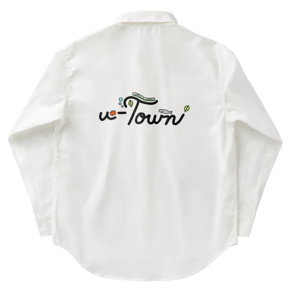 CHIYONの【カラフルver.】u-Town(ユーターン)ロゴ Work Shirt