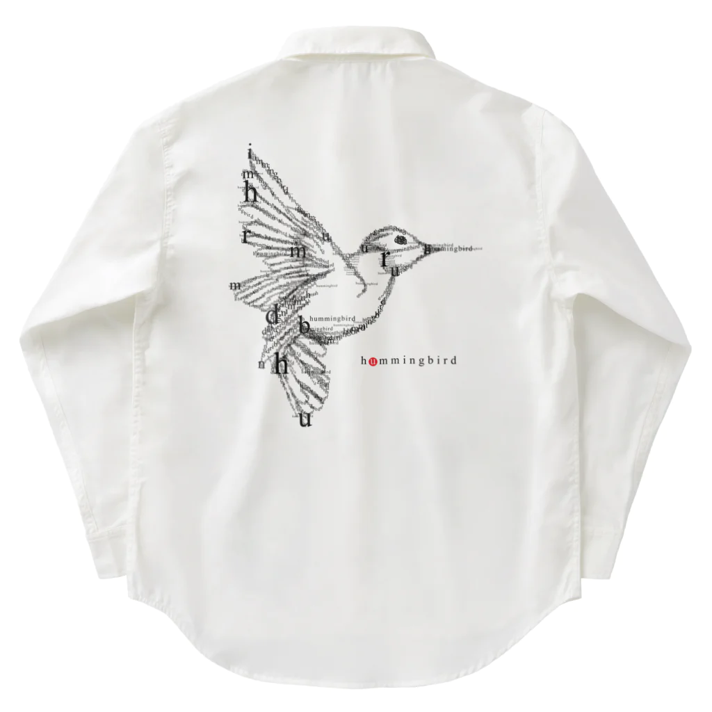 t-shirts-cafeのフォントイラストレーション『hummingbird（ハミングバード・ハチドリ）』 ワークシャツ